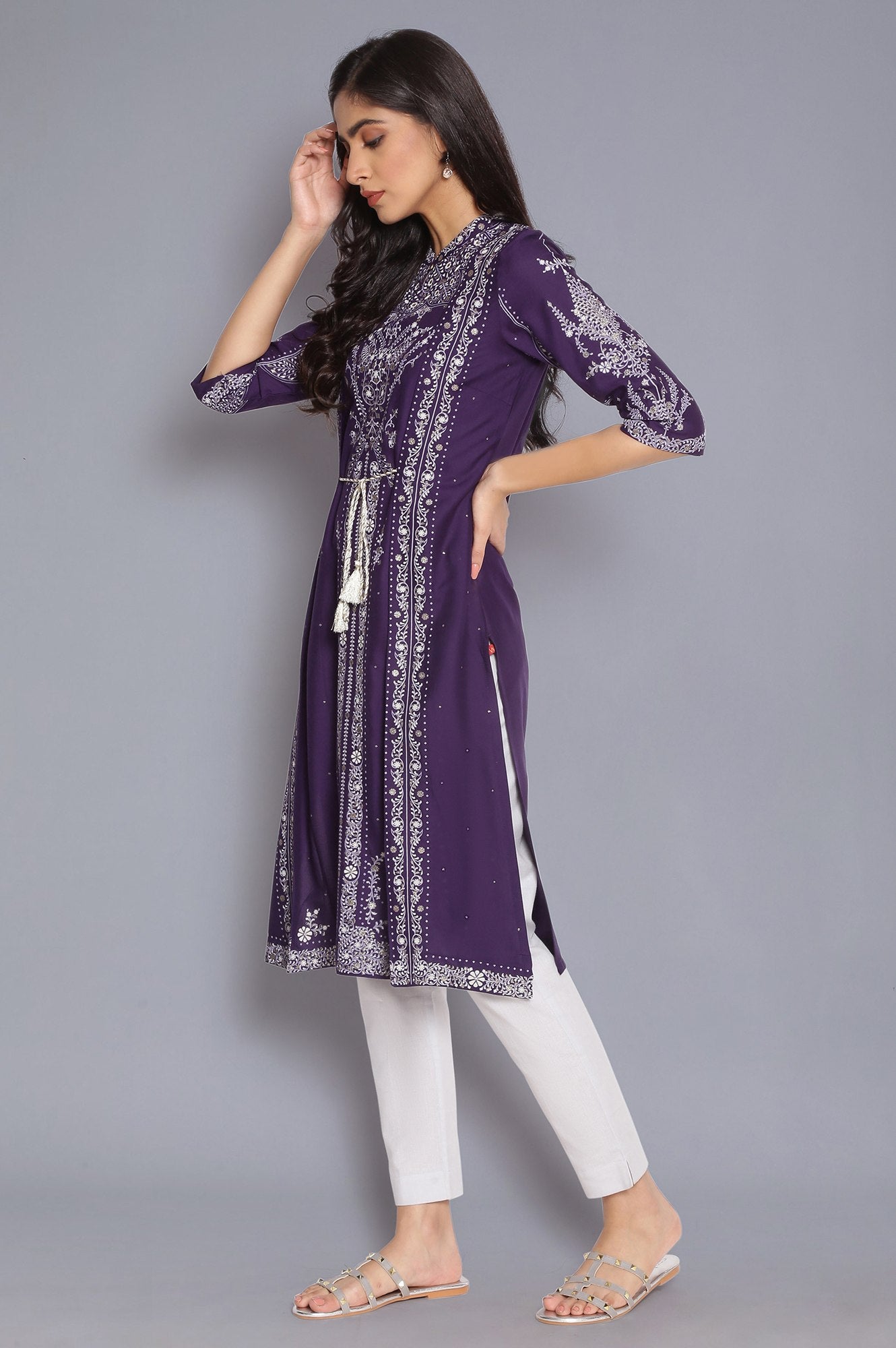 Deep Purple Printed kurta