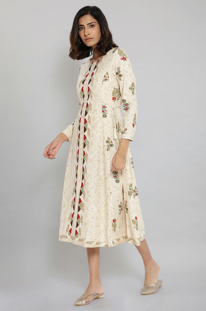 Ecru Printed kurta with Sequin