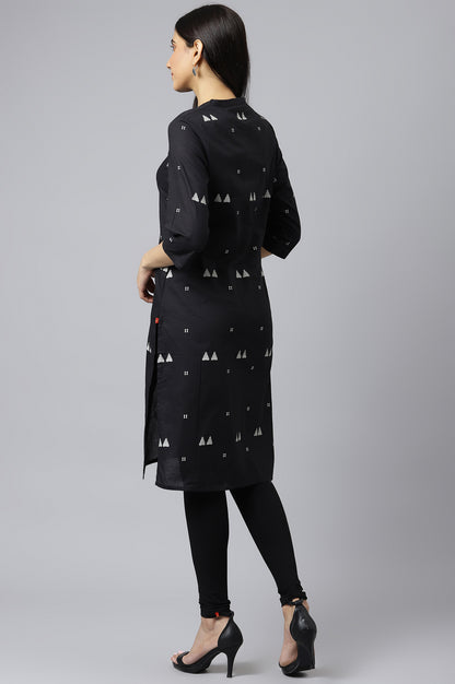 Black Printed kurta