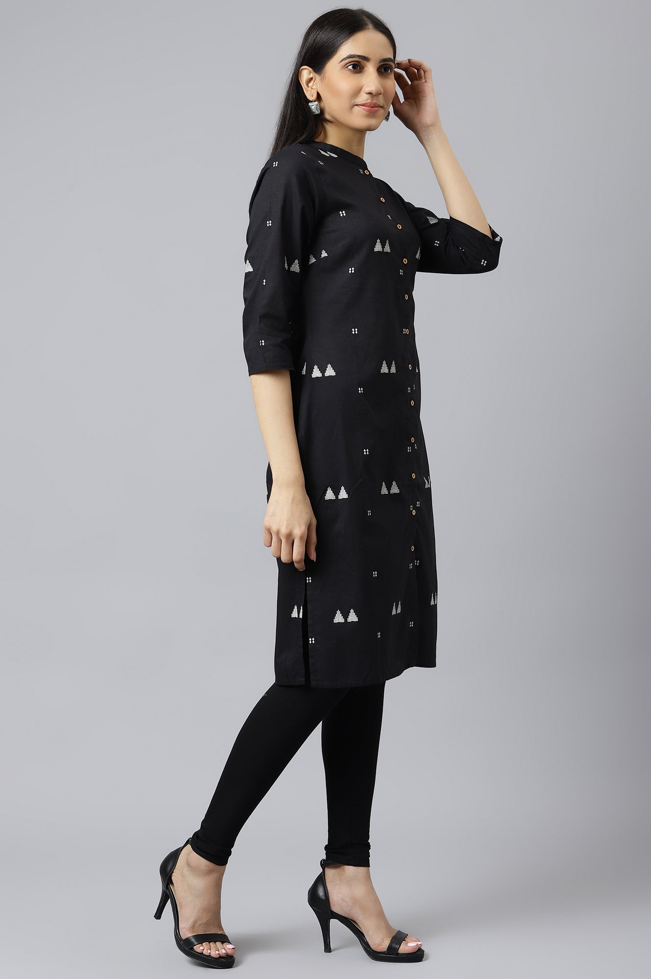 Black Printed kurta