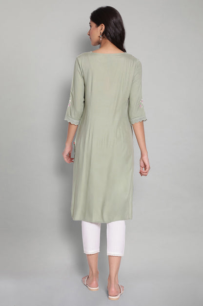 Cameo Green kurta with Embroidery