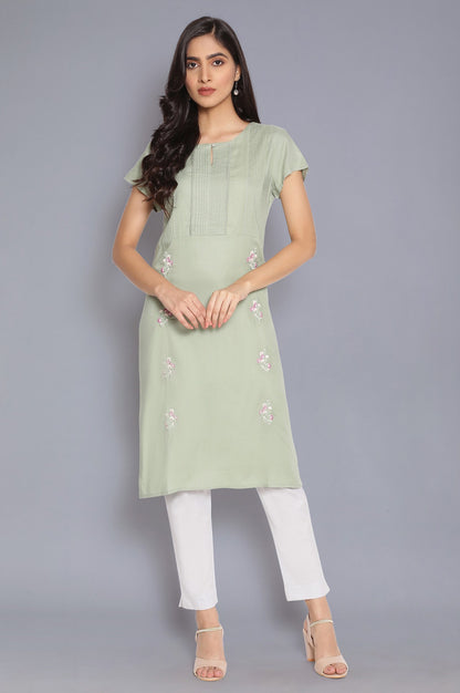 Cameo Green kurta with Embroidery