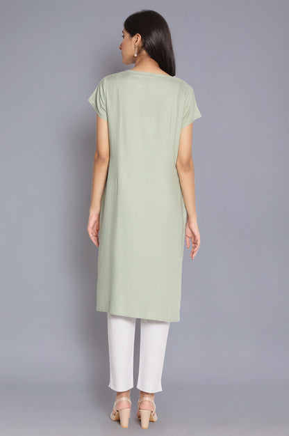 Cameo Green kurta with Embroidery