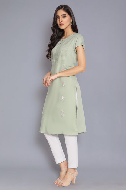 Cameo Green kurta with Embroidery