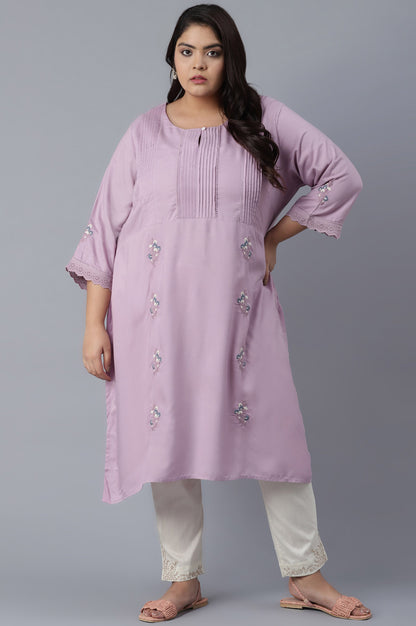 Purple kurta with Embroidery