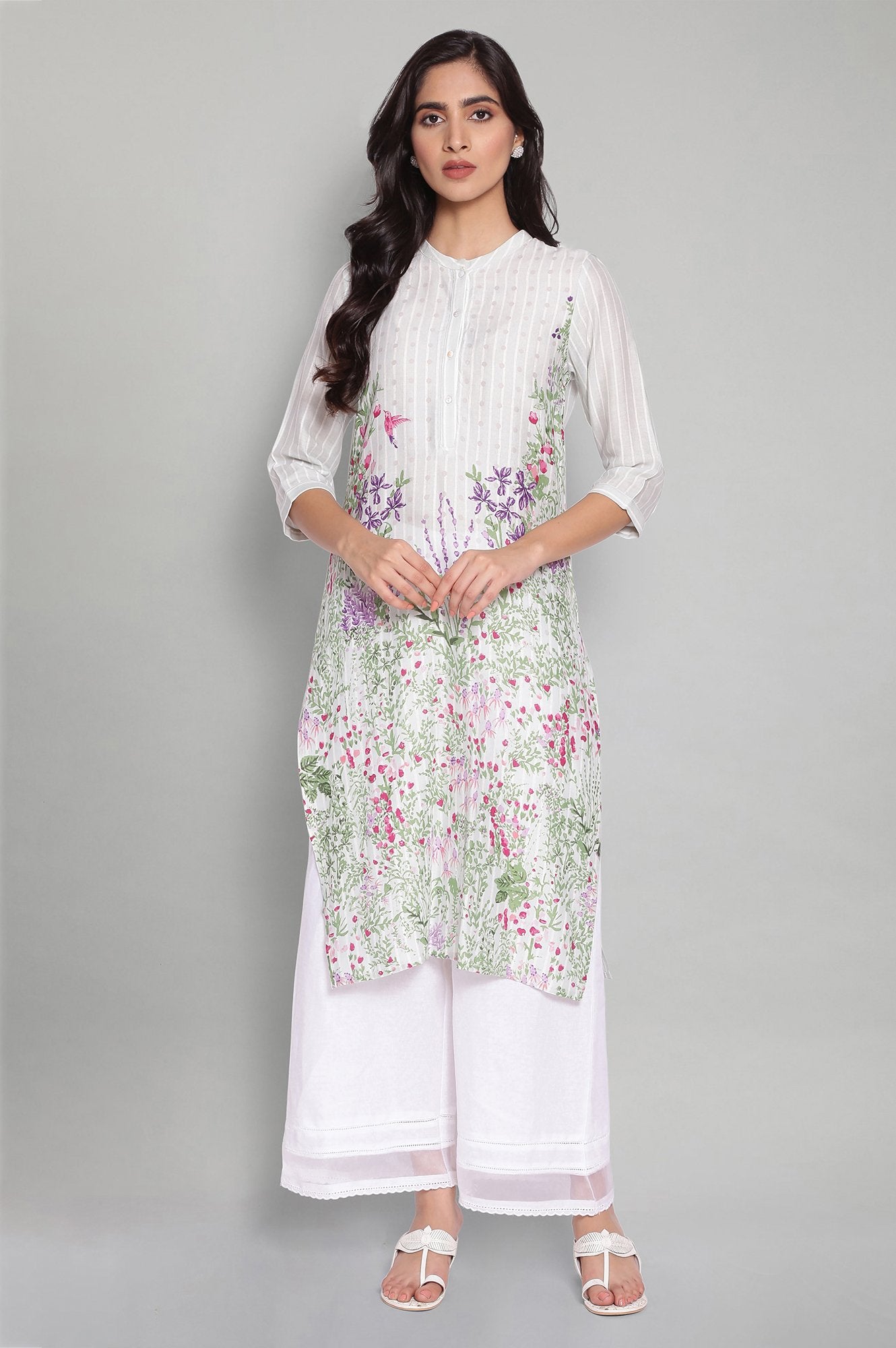 Blue Blush Floral Print kurta