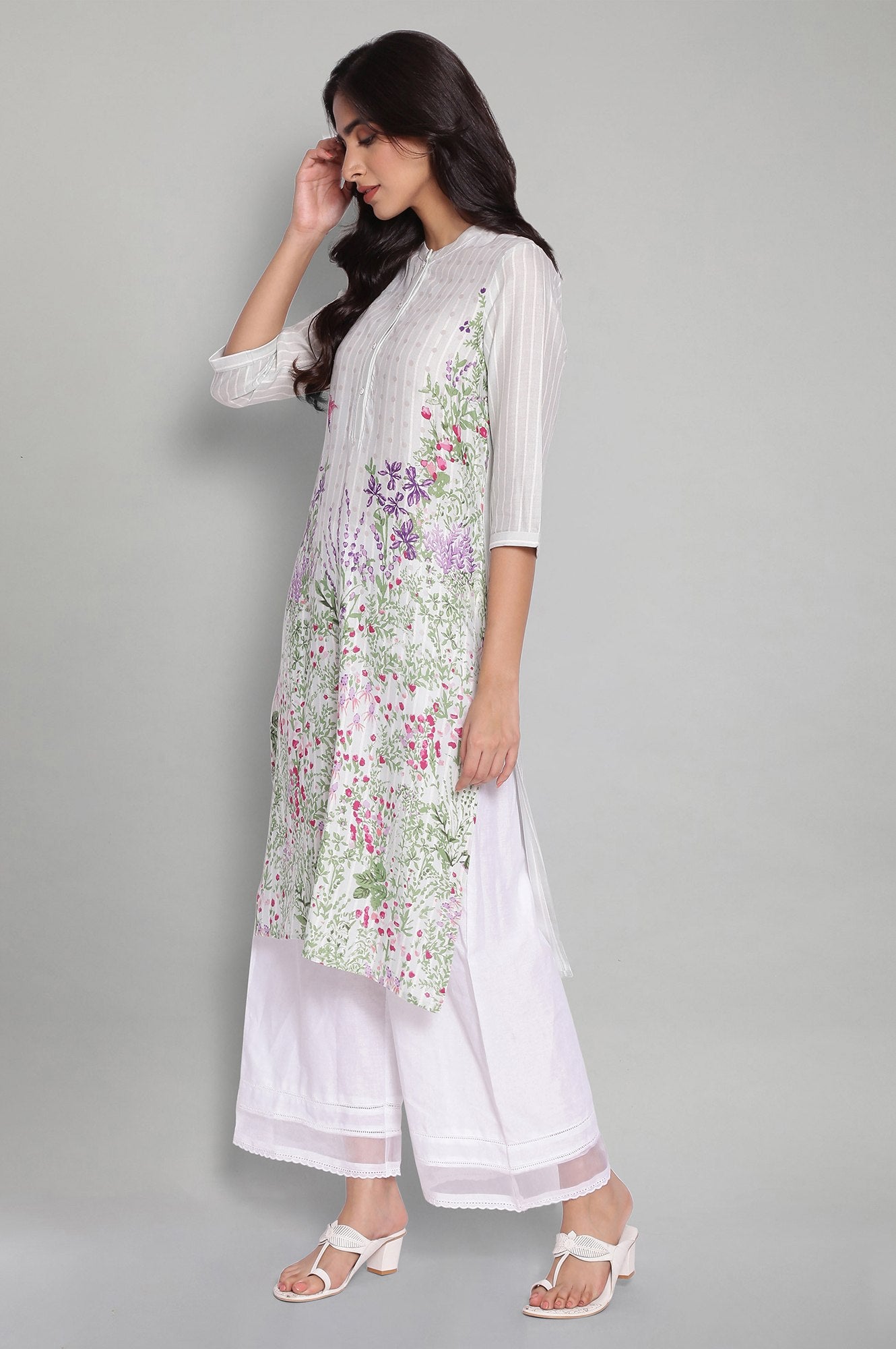 Blue Blush Floral Print kurta