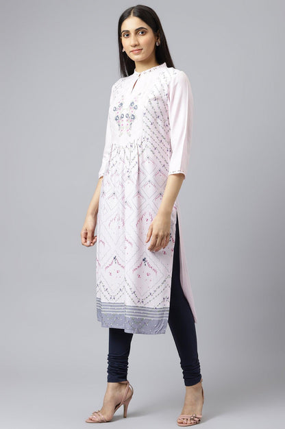 Orchid Pink Floral Print kurta - wforwoman