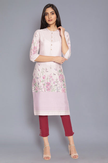 Light Pink Placement Print kurta