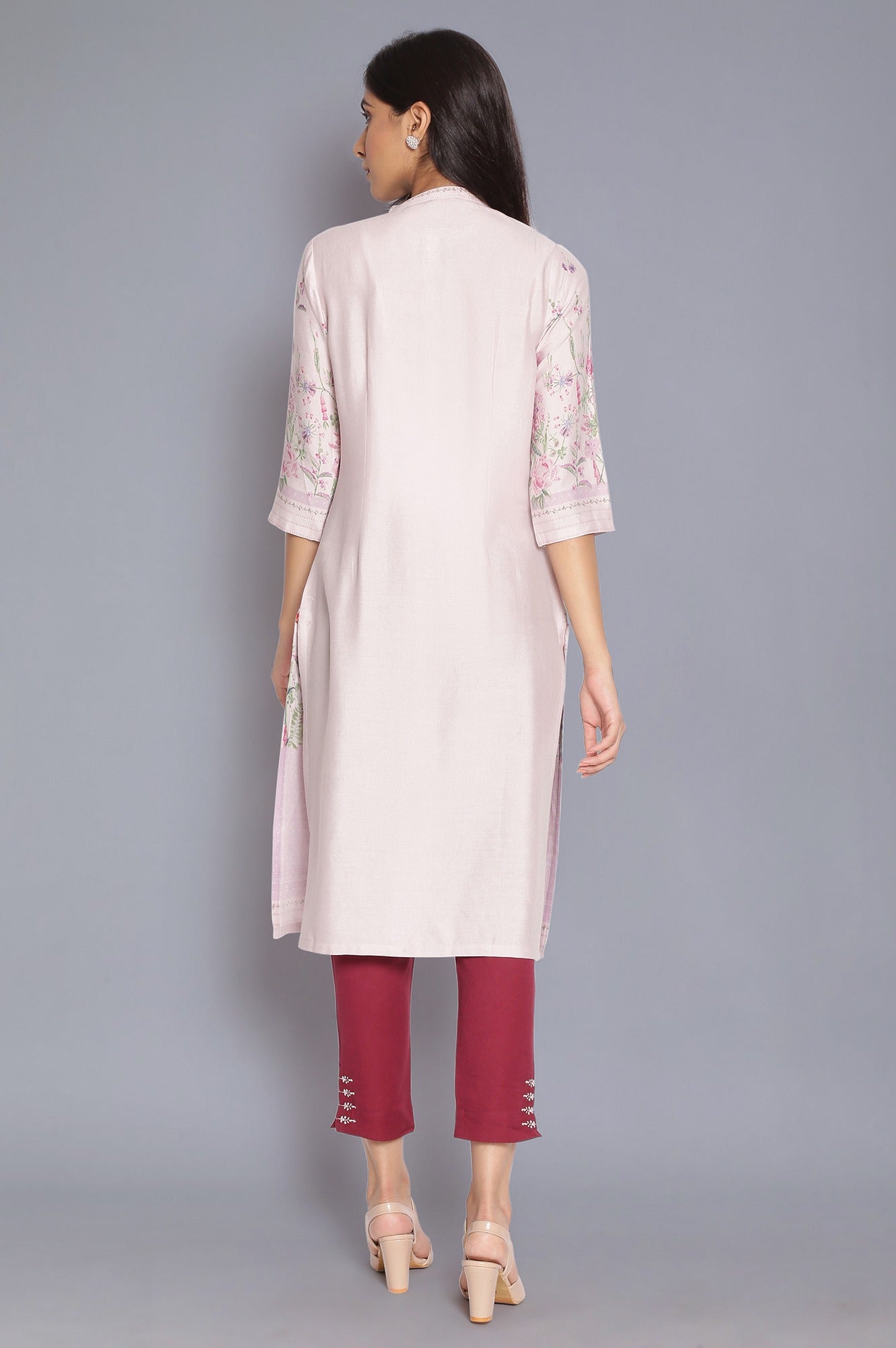 Light Pink Placement Print kurta