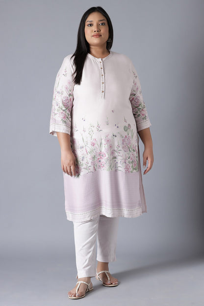 Light Pink Placement Print kurta