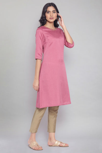 Rose Pink A-line kurta