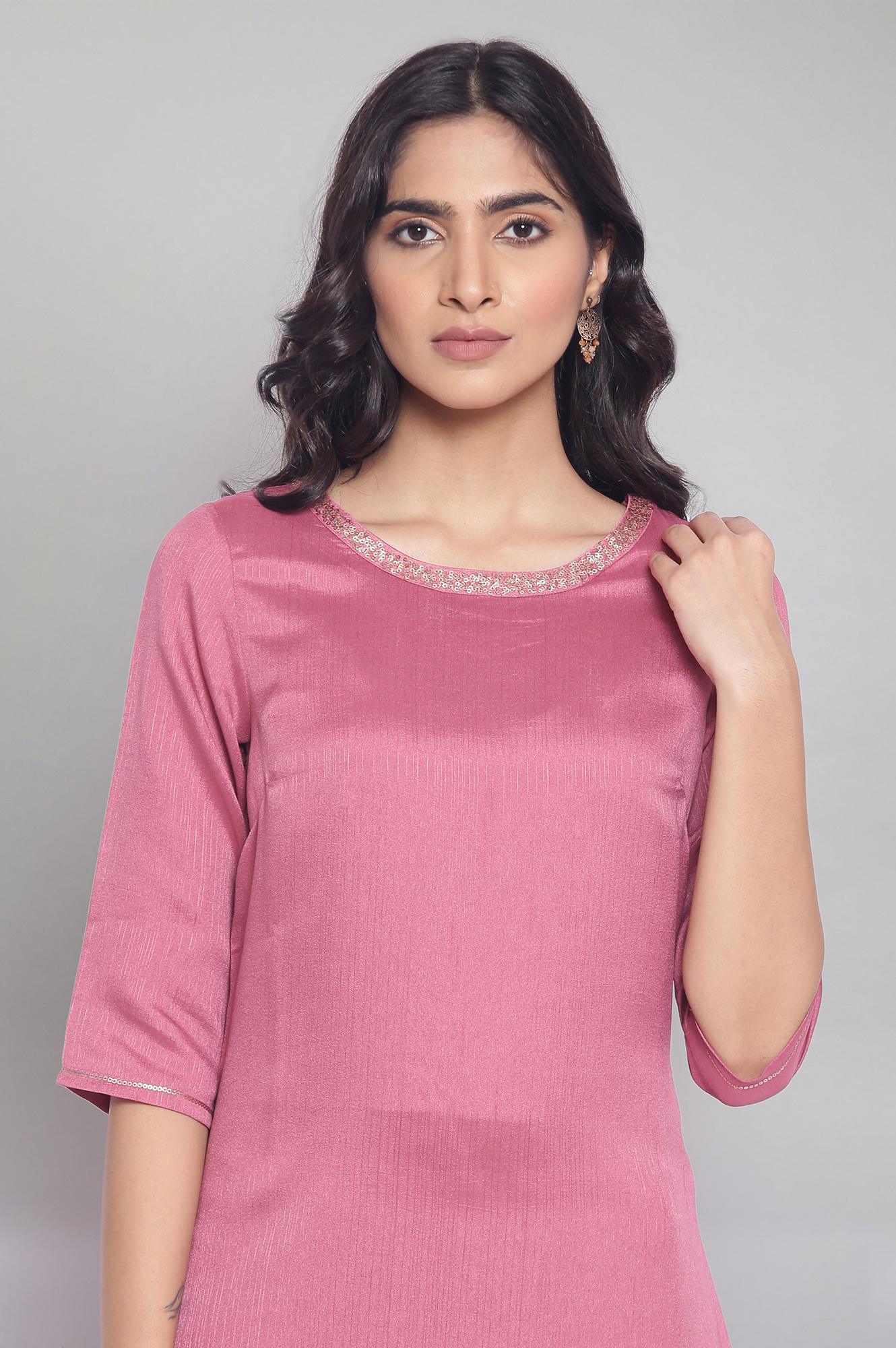 Rose Pink A-line kurta