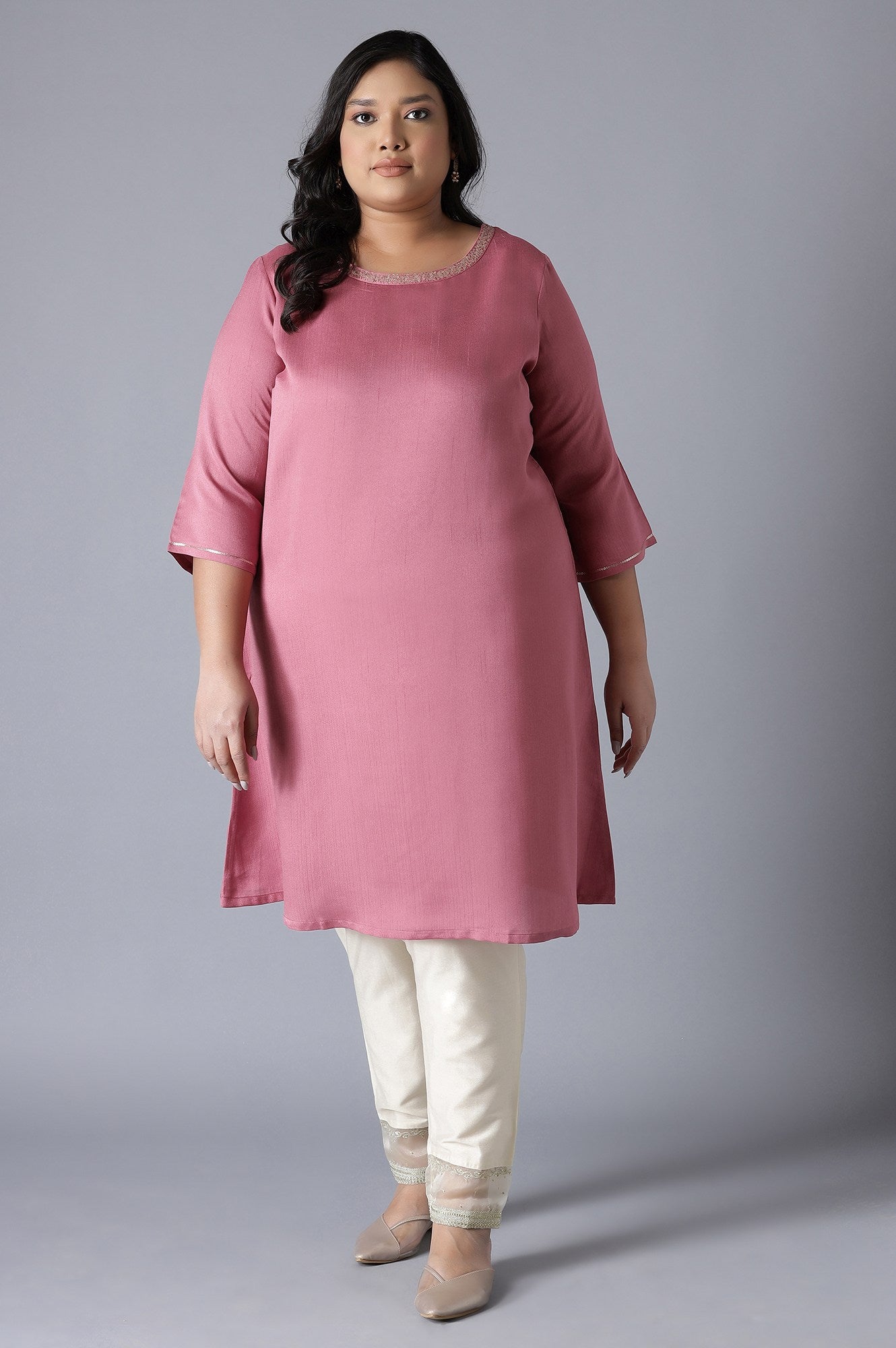 Rose Pink A-line kurta