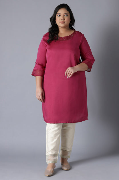 Purple kurta with Embroidery