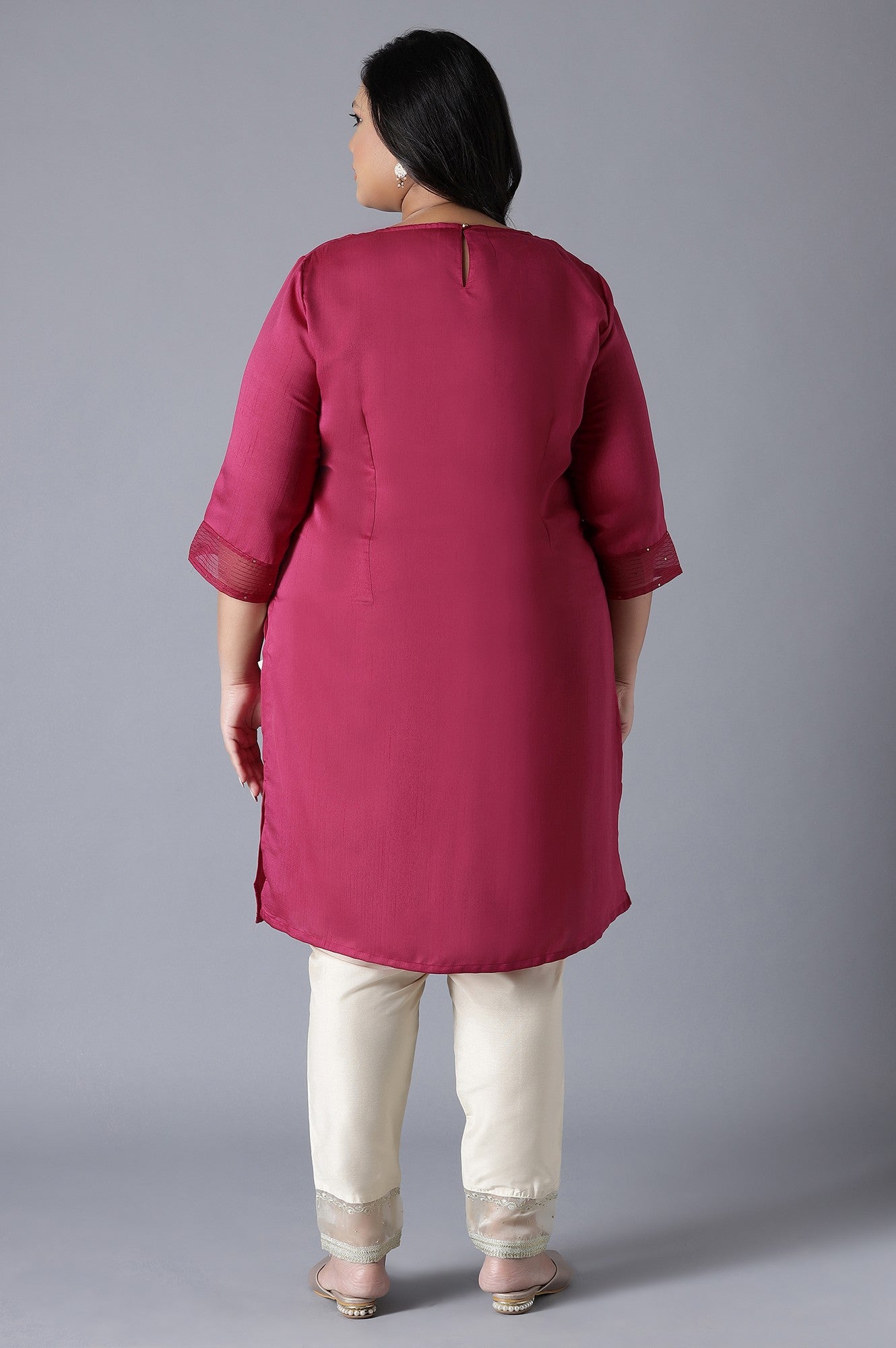 Purple kurta with Embroidery