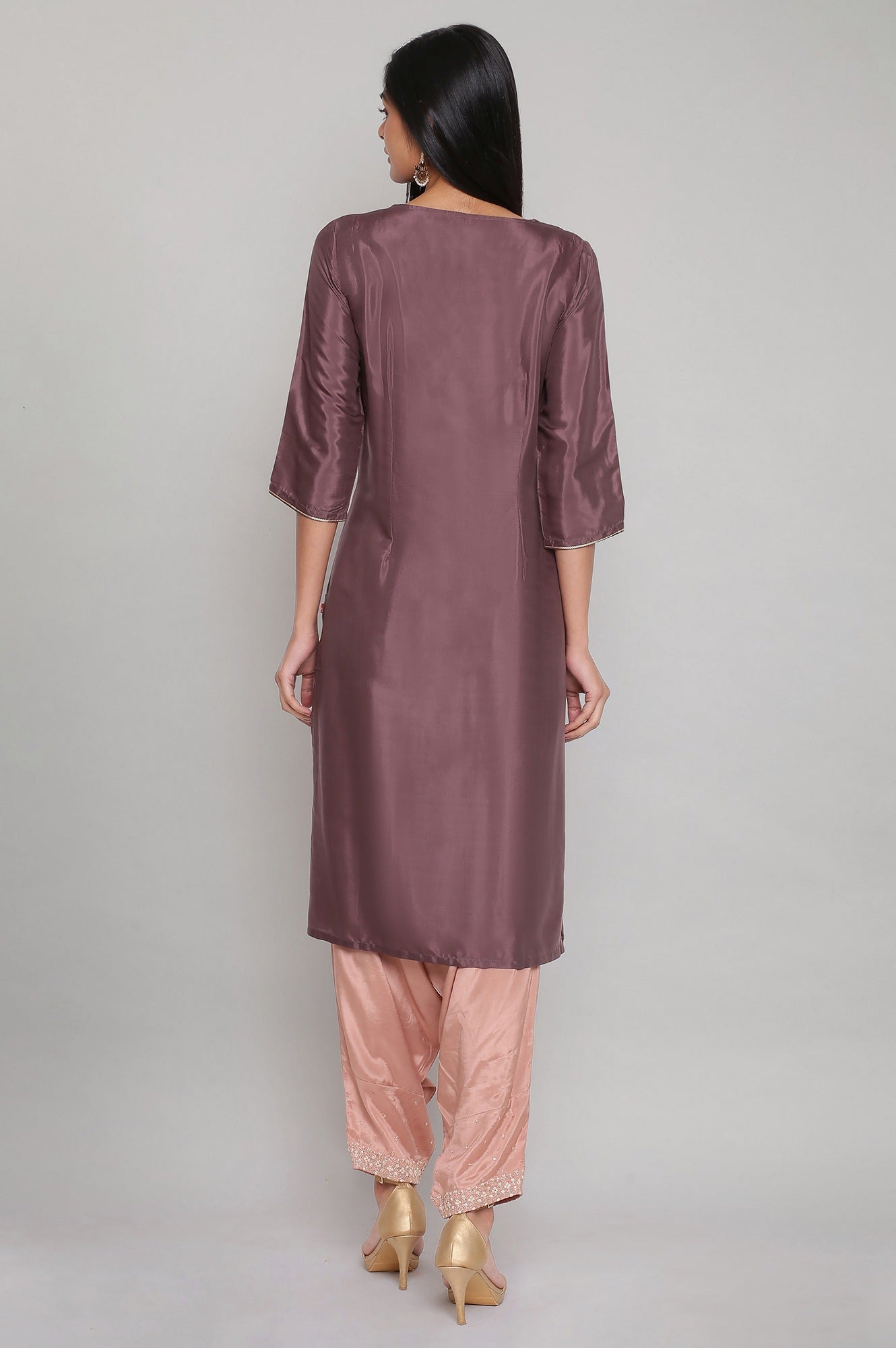 Purple kurta with Embroidery