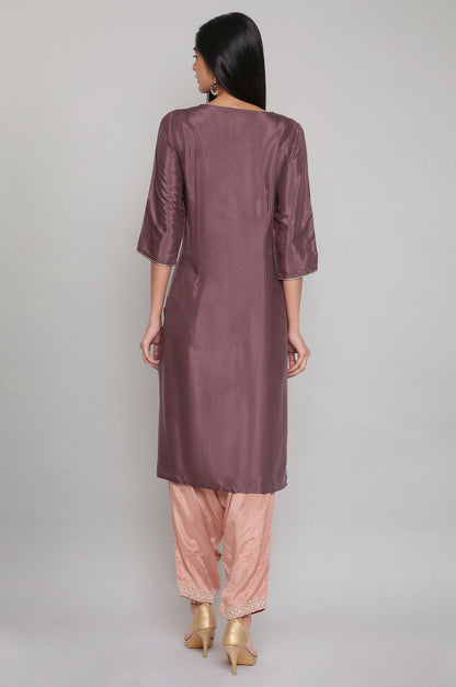 Purple kurta with Embroidery