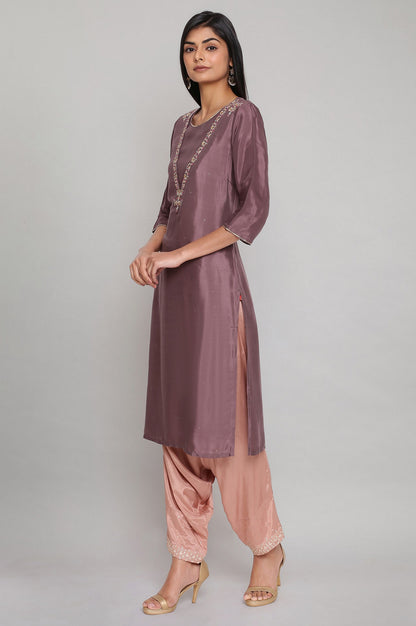 Purple kurta with Embroidery