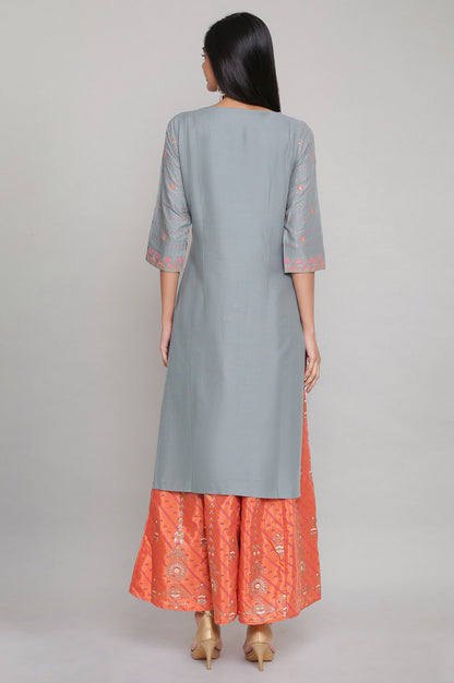 Blue Floral Printed kurta