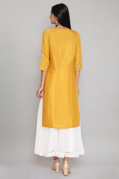 Yellow kurta with Embroidery