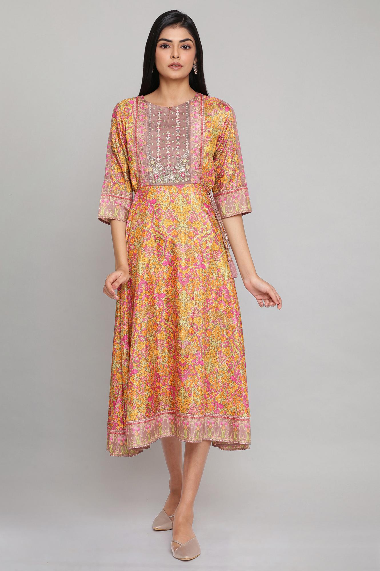 Multicoloured Dress with Side Ties