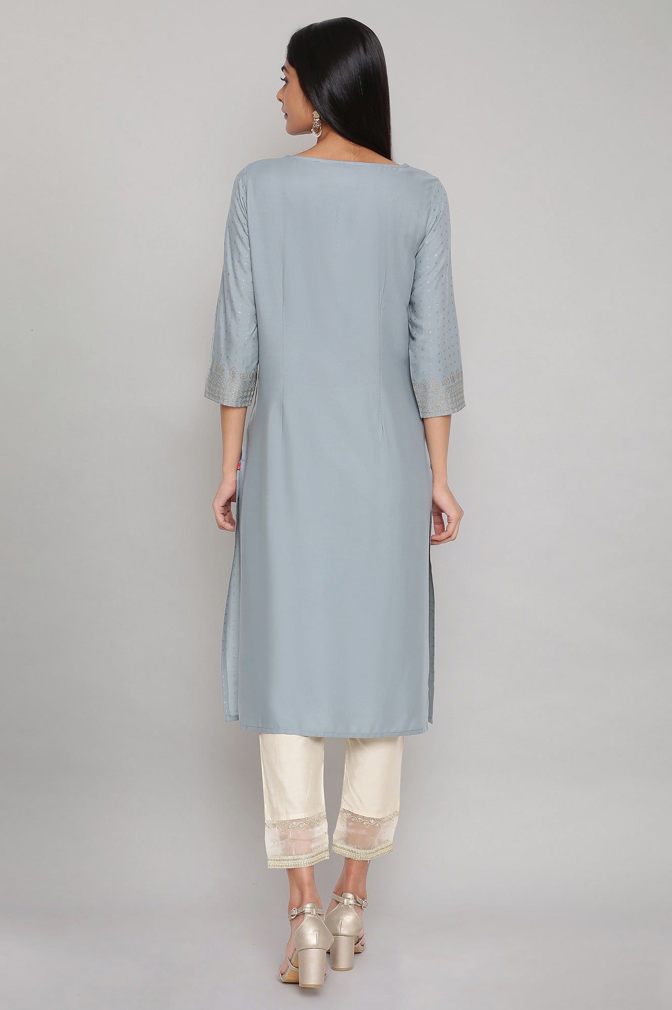 Turkish Blue kurta with Embroidery