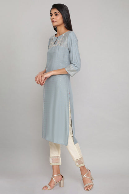 Turkish Blue kurta with Embroidery