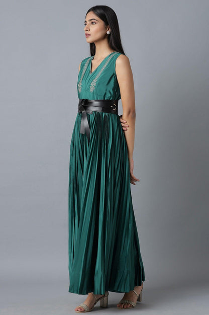 Dark Green Fusion Maxi Dress - wforwoman