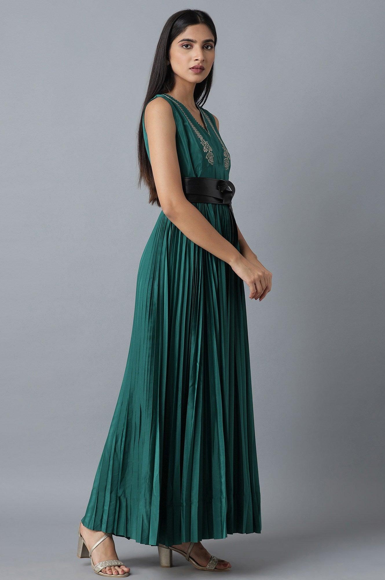 Dark Green Fusion Maxi Dress - wforwoman