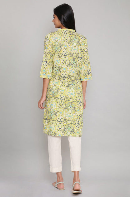 Green Printed Button Down kurta