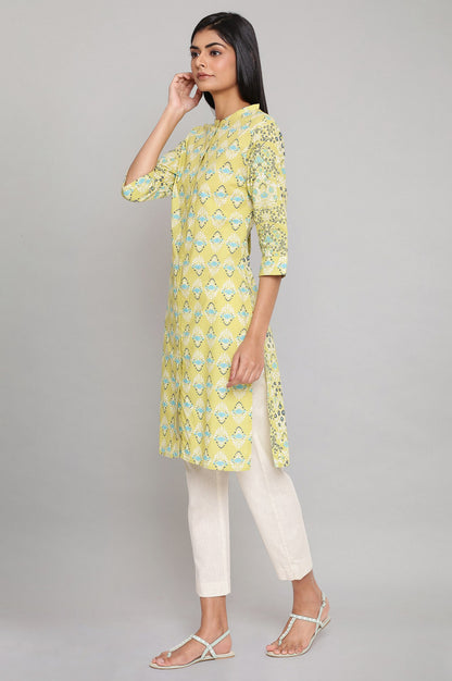 Green Printed Button Down kurta