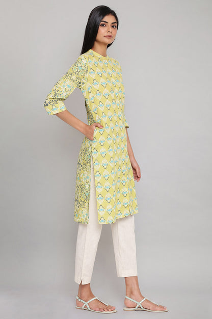 Green Printed Button Down kurta