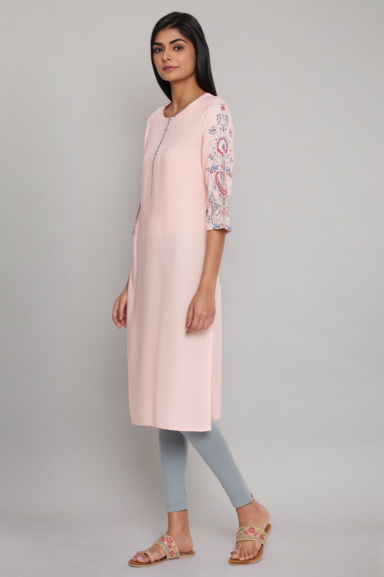 Pink Printed kurta