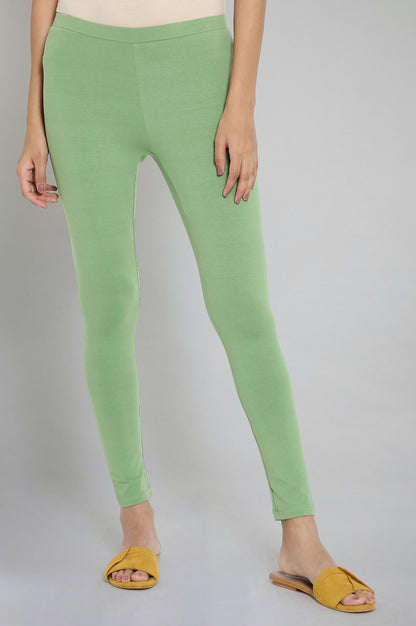 Green Cotton Jersey Lycra Tights