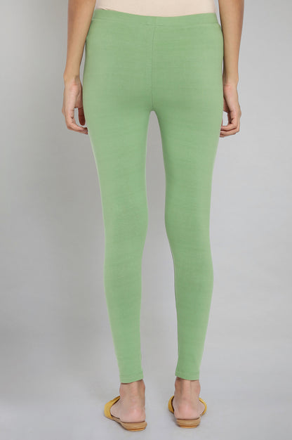 Green Cotton Jersey Lycra Tights