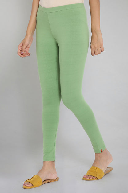 Green Cotton Jersey Lycra Tights