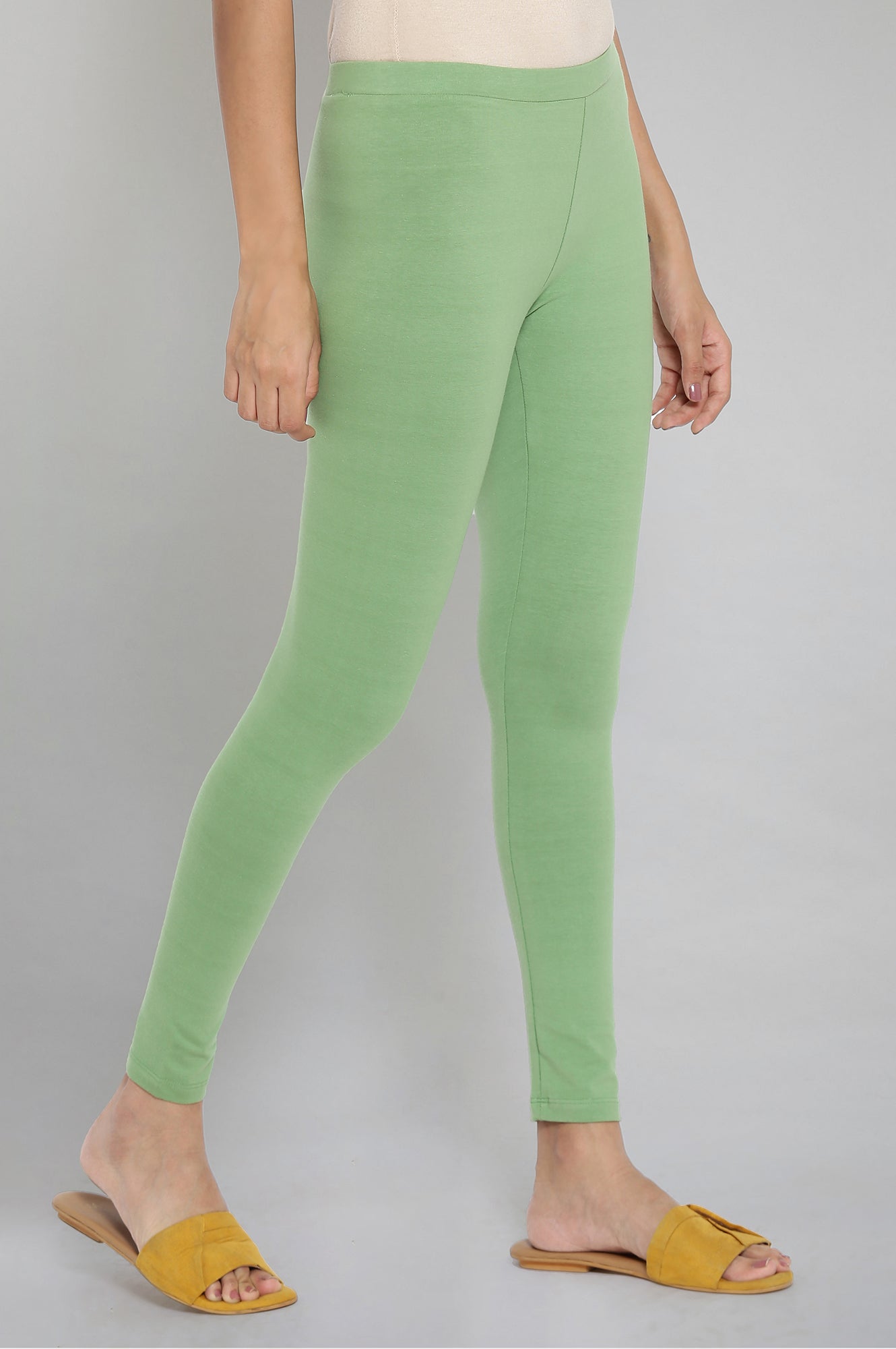 Green Cotton Jersey Lycra Tights