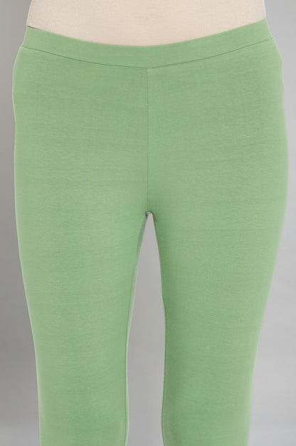 Green Cotton Jersey Lycra Tights