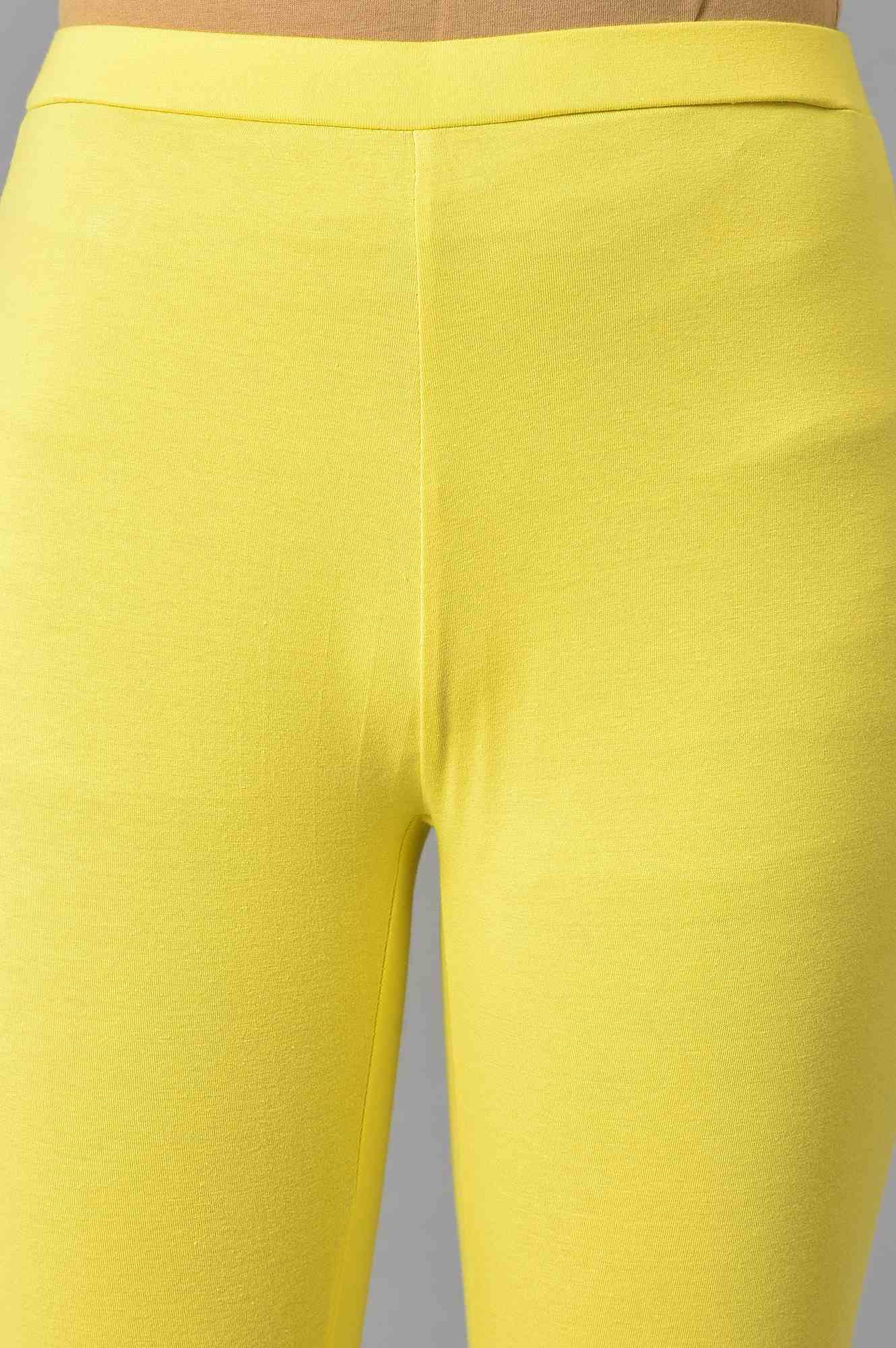 Yellow Solid Tights