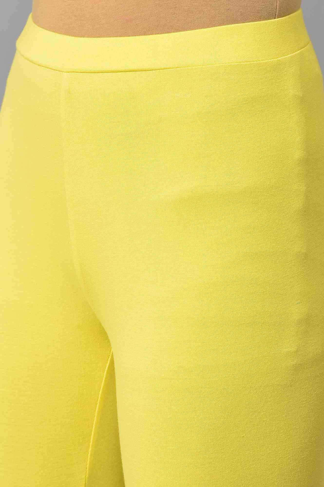 Yellow Solid Tights