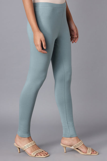 Stone Blue Solid Tights