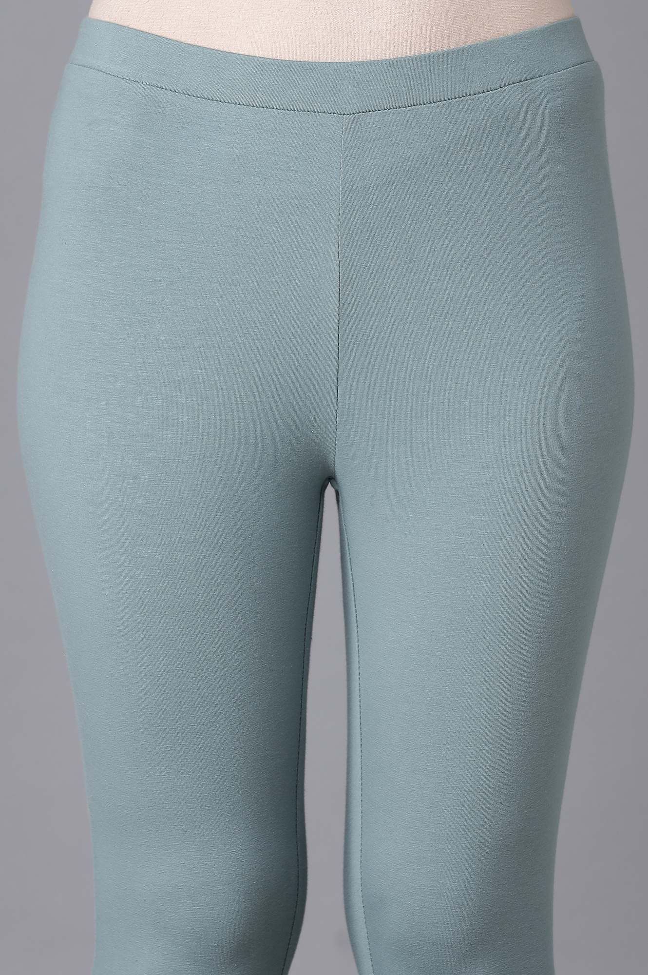 Stone Blue Solid Tights