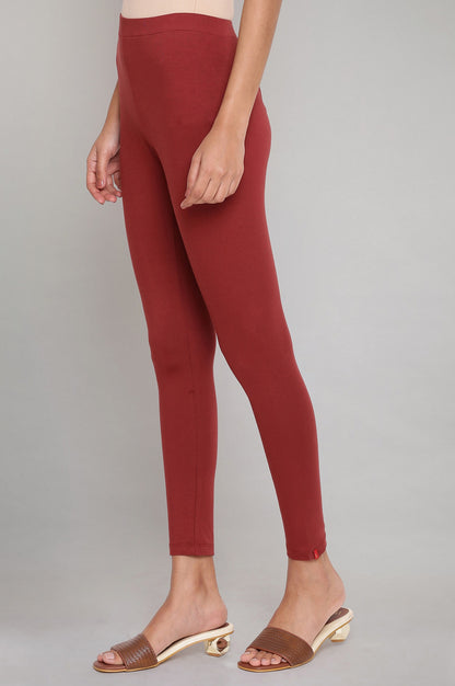 Brick Red Sloid Tights