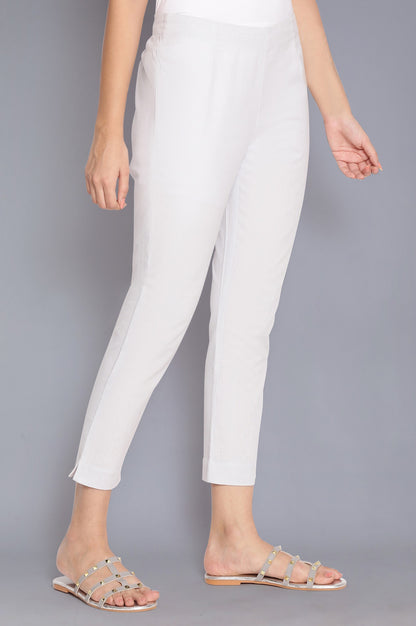 Light Blue Solid Slim Pants