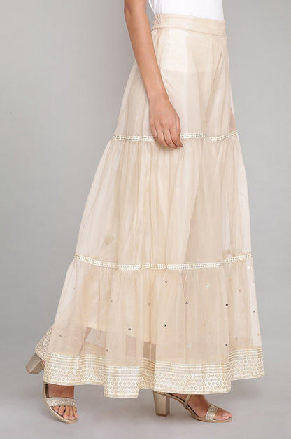 Beige Tiered Sharara