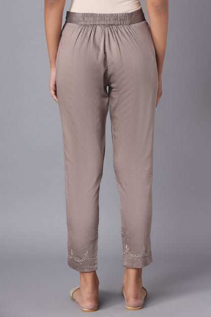 Pink Solid Slim Pants