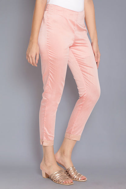 Pink Solid Slim Pants