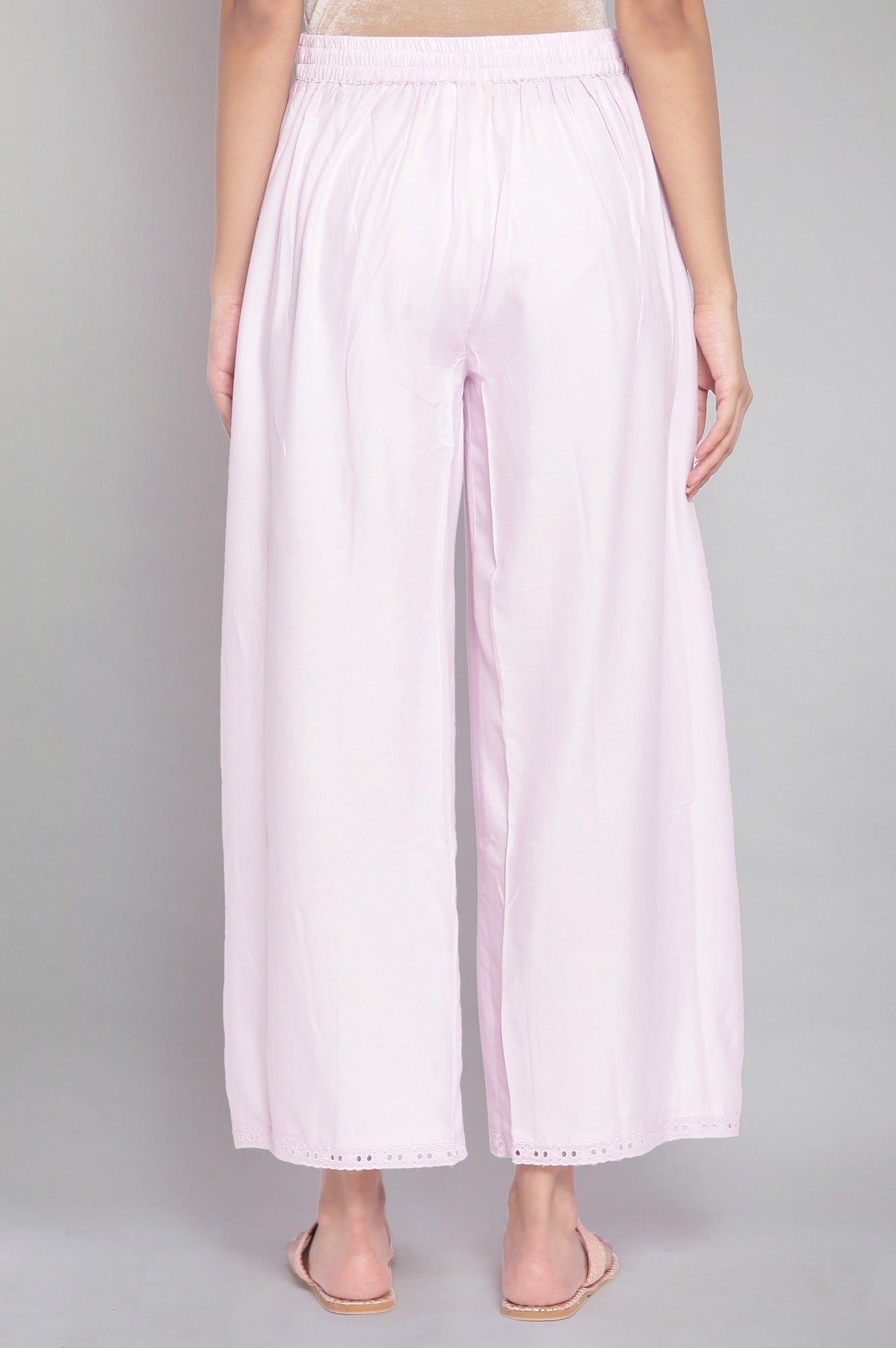 Light Pink Solid Parallel Pants