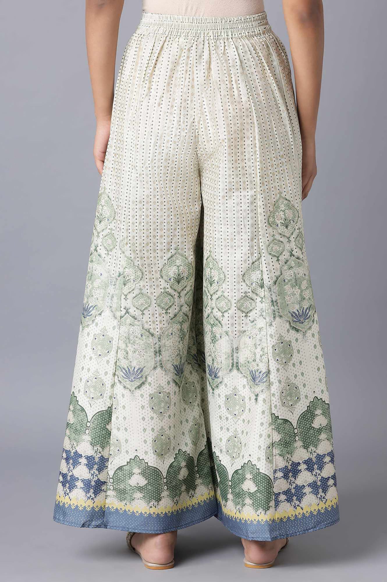 Sage Green Floral Printed Culottes